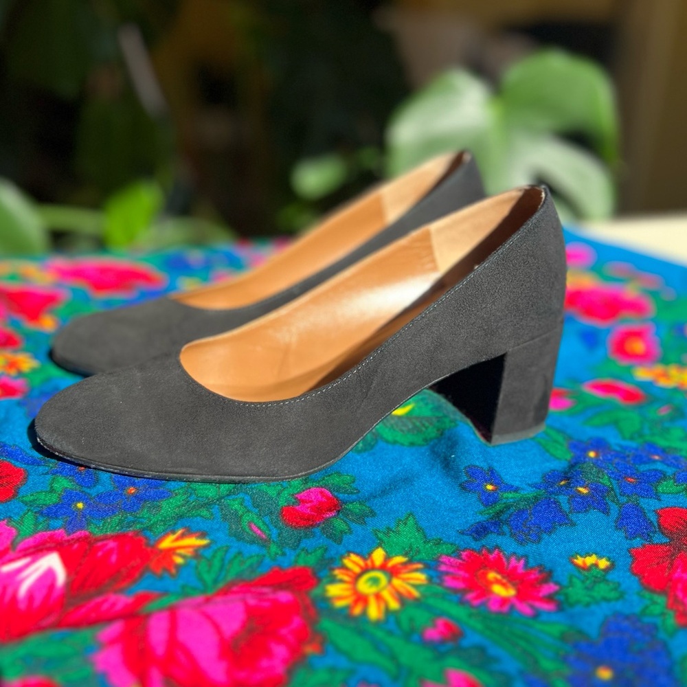 Margaux The Heel - Black Suede - 37 Wide